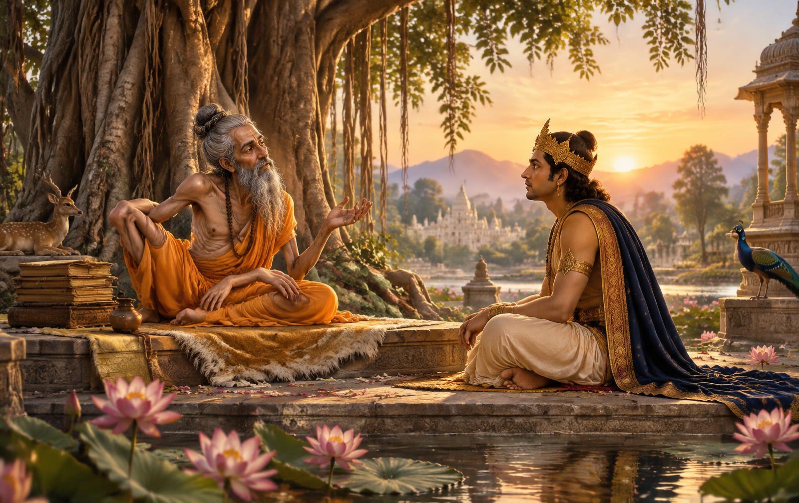 Sage Ashtavakra teaching King Janaka